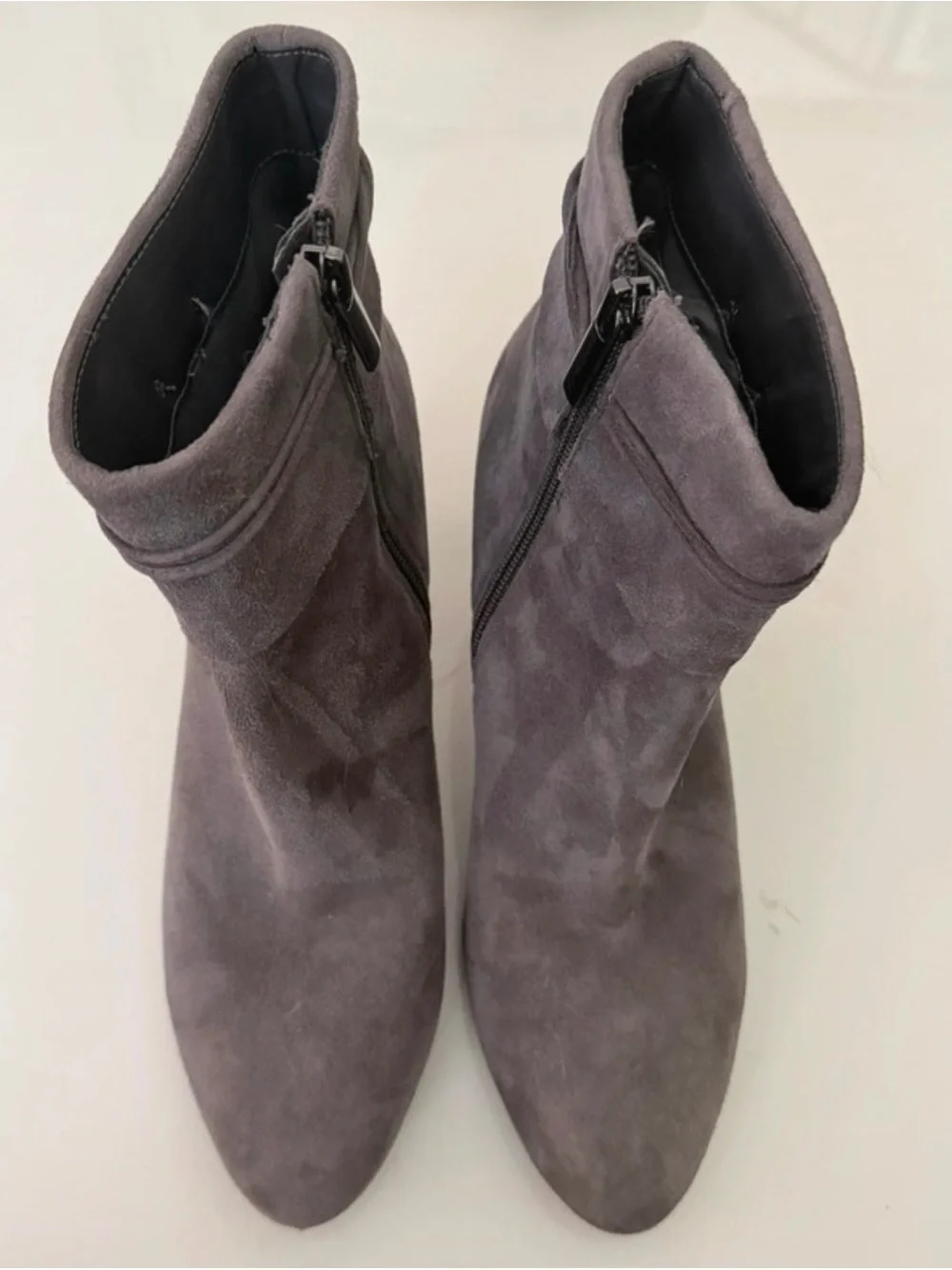 Bandolino Gray Suede Tassel Ankle Booties